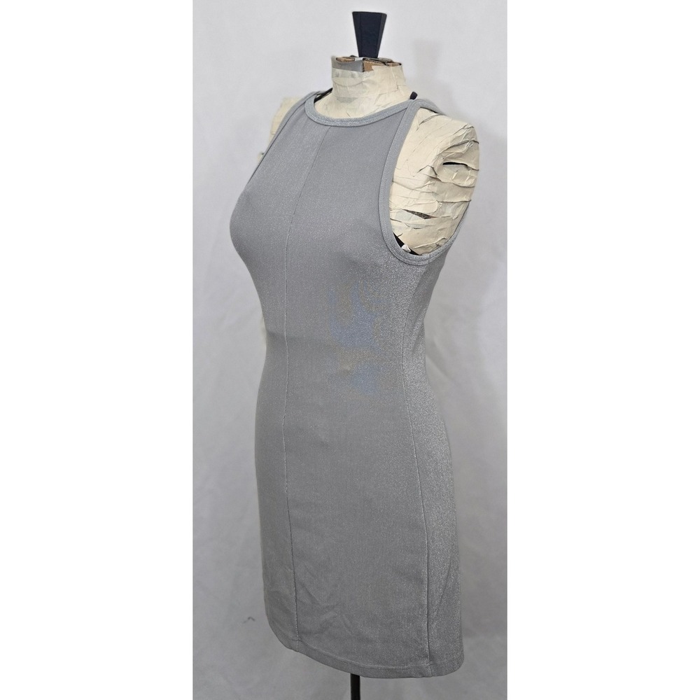 VINTAGE All That Jazz Metallic Shimmer Bodycon Mini Dress Racerback Y2K S